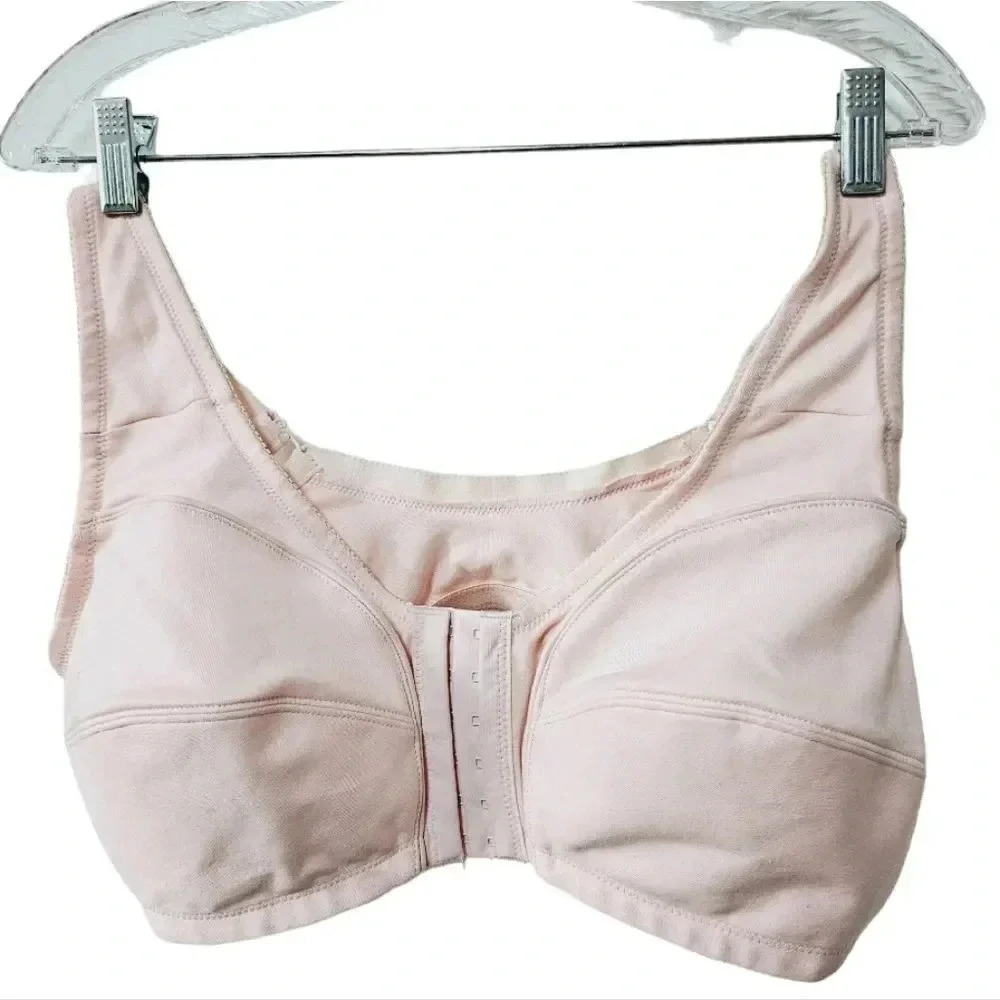 Comfort care cotton front closure pink bra 42B